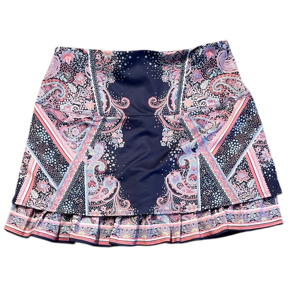 Lucky in Love Navy and Pink Patterned Skirt